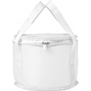 Okrugla rashladna torba od poliester (210D), bijele boje
