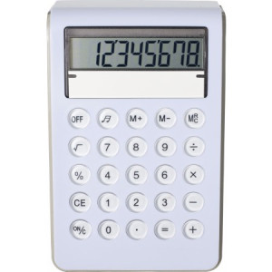 Plastični osmeroznamenkasti kalkulator, bijele boje
