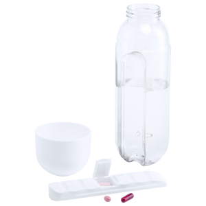 Gazuk, Prozirna sportska boca od plastike bez BPA s kutijom za tablete sa 7 odjeljka, 730 ml