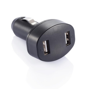 Dvostruki USB punjač za auto, crne boje