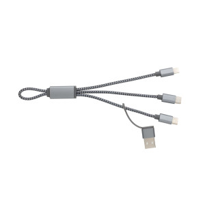 4-in-1 mini braided cable, grey