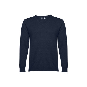 THC MILAN. Muški džemper V-izrez Navy Plava