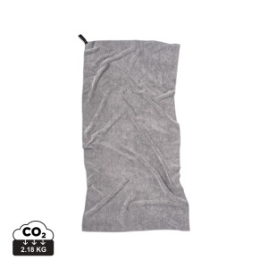 VINGA GRS RPET active dry towel 140 x 70cm grey