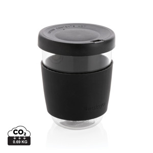 Ukiyo borosilicate glass with silicone lid and sleeve black
