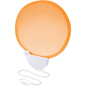 Breeze foldable hand fan with cord, Orange,White