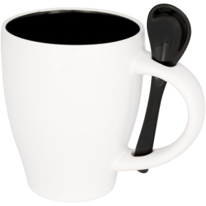 Nadu mug with spoon, solid black