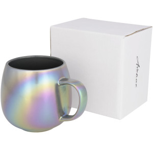 Glitz 420 ml iridescent ceramic mug, Grey