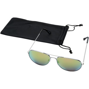 Aviator sunglasses with mirrored lenses, Green