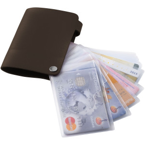 Valencia card holder with 10 slots, Brown