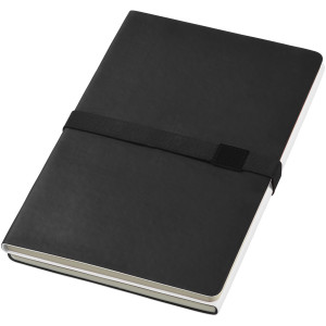 Doppio A5 soft cover notebook, solid black,White