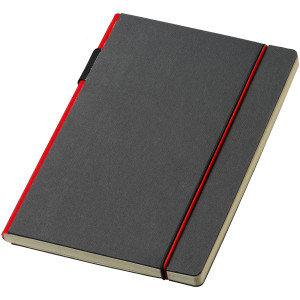 Cuppia A5 hard cover notebook, solid black,Red