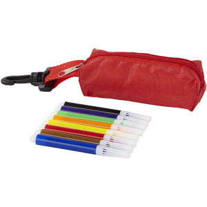 Bolt 8-piece coloured marker set with pouch, Red