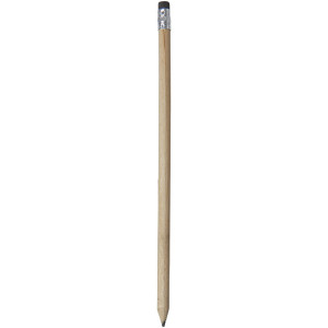 Cay wooden pencil with eraser, solid black
