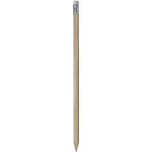Cay wooden pencil with eraser, White