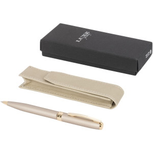Pearl pen gift set with pouch, Beige