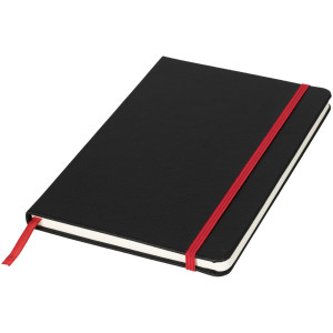Lasercut A5 notebook, solid black,Red