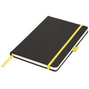 Lasercut A5 notebook, solid black,Yellow