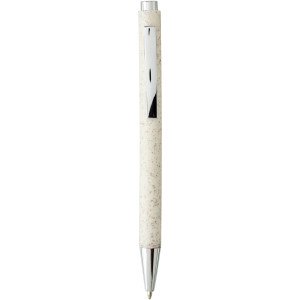 Tual wheat straw click action ballpoint pen - BK Ink, Yellow