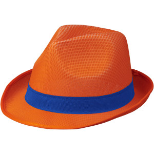 Trilby hat with ribbon, Orange,Blue