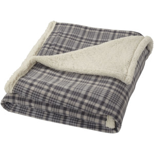 Joan sherpa plaid blanket, Grey