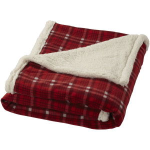 Joan sherpa plaid blanket, Red