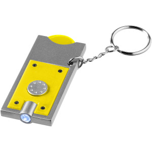 Allegro LED keychain light with coin holder, Yellow