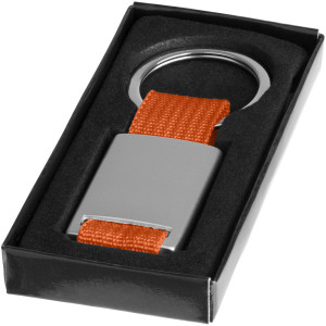 Alvaro webbing keychain, Silver,Orange