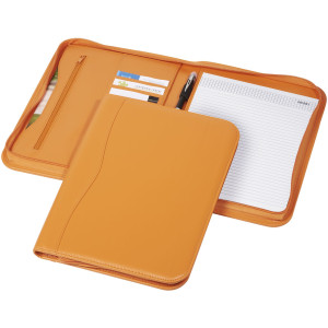 Ebony A4 zippered portfolio, Orange