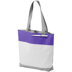 Bloomington convention tote bag, White,Purple