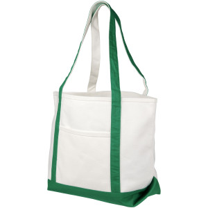 Heavy-weight 610 g/m2 cotton tote bag, Natural,Green