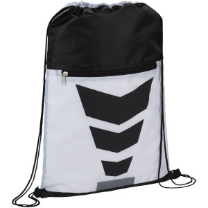 Courtside drawstring backpack, White, solid black