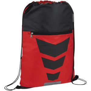 Courtside drawstring backpack, Red, solid black