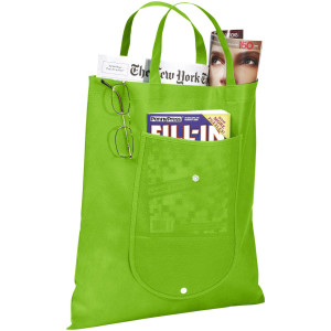 Maple non-woven foldable tote bag, Lime