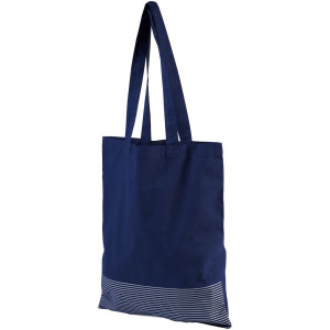 Aylin 140 g/m2 silver lines cotton tote bag, Navy