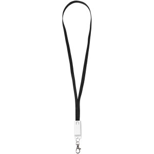 Trace 3-in-1 charging cable with lanyard, solid black