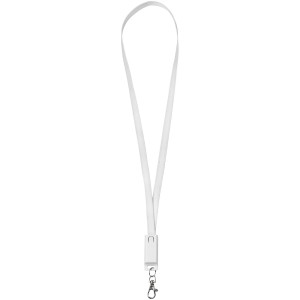 Trace 3-in-1 charging cable with lanyard, White