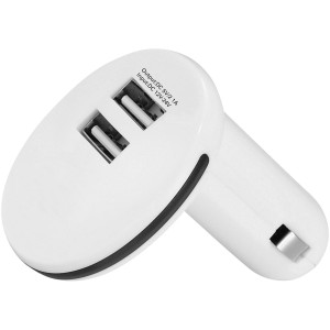 Martin dual car charger, White, solid black