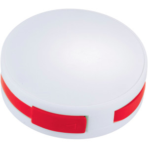 Round 4-port USB hub, White,Red