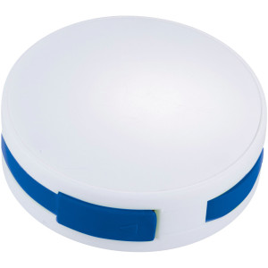 Round 4-port USB hub, White,Royal blue