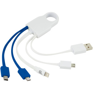 Squad 5-in-1 charging cable set, White,Blue