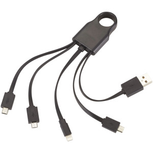 Squad 5-in-1 charging cable set, solid black