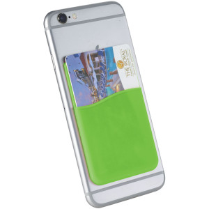 Slim card wallet accessory for smartphones, Lime
