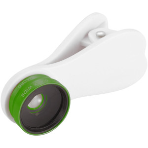 Optic wide-angle and macro smartphone camera lens, White,Green