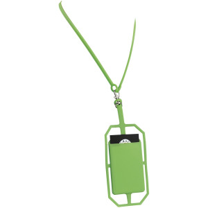 Fort-rock silicone RFID card older with lanyard, Lime