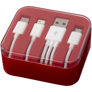 Tril 3-in-1 charging cable, Red