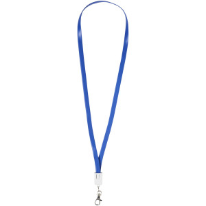 Longy 2-in-1 charging cable with clip, Royal blue