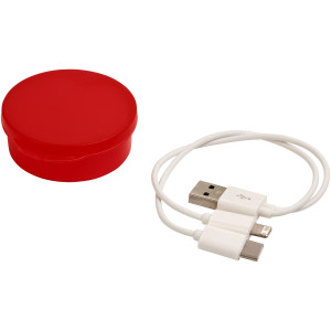 Versa 3-in-1 Charging Cable in Case, Transparent red