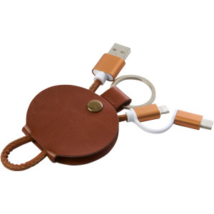 Gist 3-in-1 charging cable, Brown