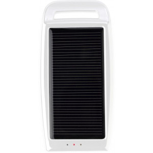 Plastični solarni punjač  snage 1000 mAh s tri LED diode, crne boje , bijele boje