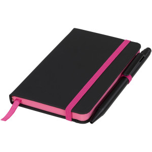 Noir Edge small notebook, solid black,Pink